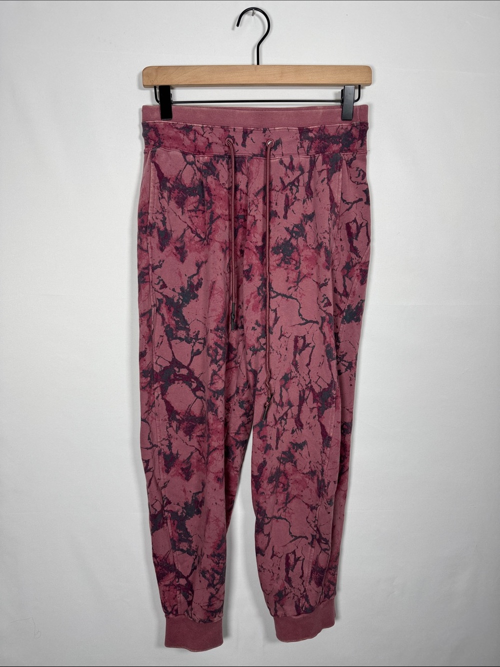 WAP147 {JoyLab} Pink Tie Dye High Rise Drawstring Waist Sweatpants Joggers